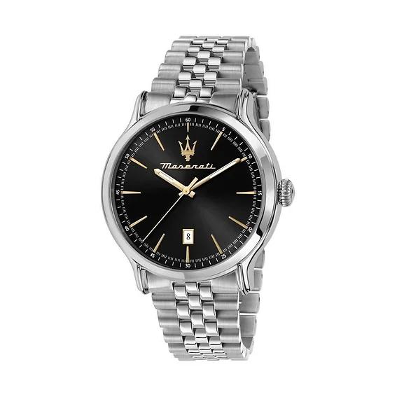 Maserati Epoca Stainless Steel Black Dial Quartz R8853118024 100M Men's Watch