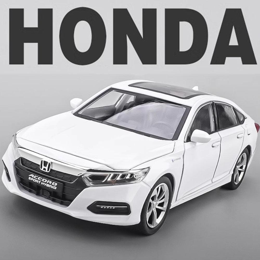 1:24 Scale Honda Accord Toy Model Cars Metal Diecast RAV4 Miniature Models Sound Light Pull Back Doors Opened for Children Gifts