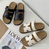 Sandali Casual a Punta Aperta Slip-On Scarpe a Ciabatta Piatte Comode Leggere Traspiranti Suola in Gomma Calzature Estive per l'Uso Quotidiano