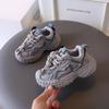 Chunky Sneaker for Children Mesh Platform Shoes Pure Color Elastic Band Girl Trendy Trainers Thick Sole Boys School Shoes I07243