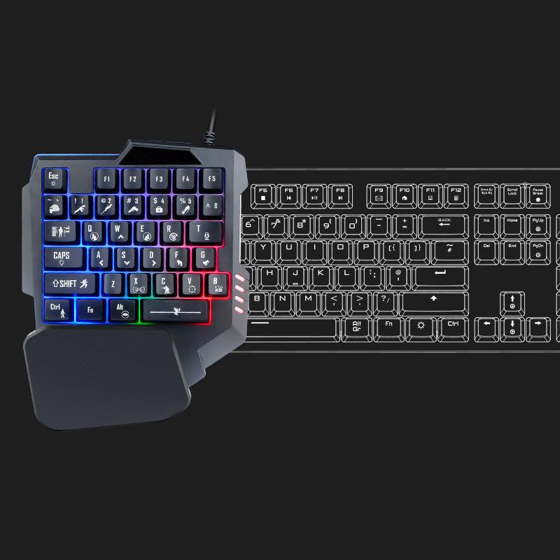 Rgb Gaming Keyboard Single Hand Mini Usb Ultra-Slim Wired 35-Keys Onehandedly Backlight Keyboard For Computer Pc Laptop