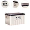 Lidded Storage Bin Utility Crate and Handles Storage Box with Lid Container for