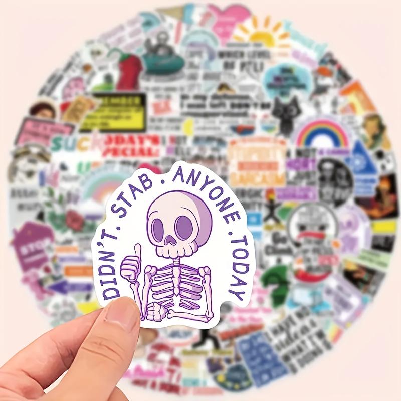 100 Humorous Quote Stickers -  Okay, That Doesn t Affect Me  and More Fun Life Sayings - Vinyl Decals for Laptops, Phones, Guitars