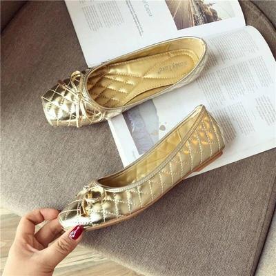 Spring Summer Shoes Women Flats Square Toe Ladies Brand Shoes Fashion Ballet Flats Black Gold Soft Plus Size 41