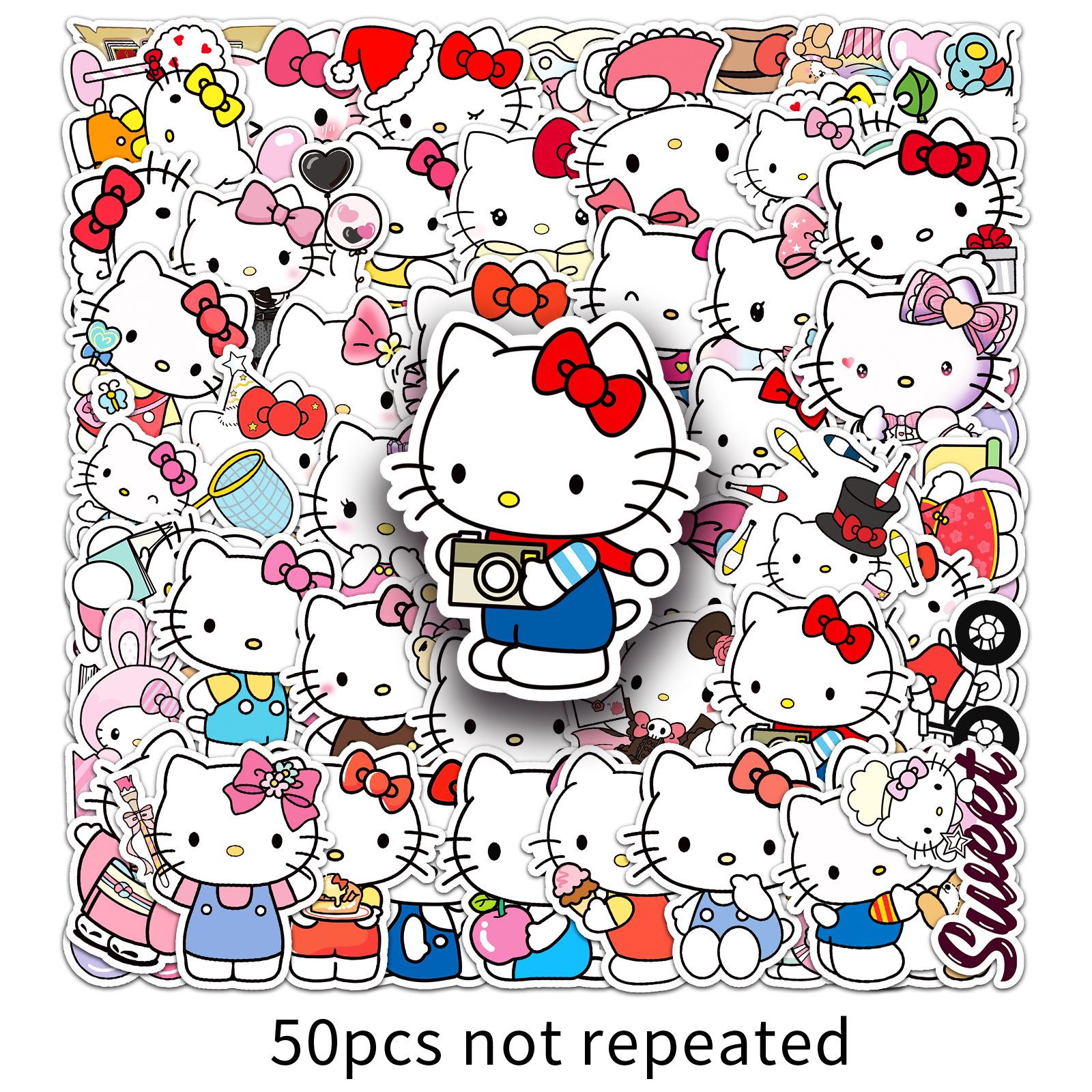 

50 Hello Kitty Stickers - Sanrio Japanese Anime for Notebooks, Water Bottles, Planners