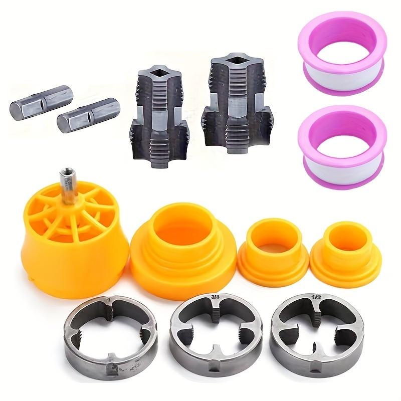 

13Pcs PPR Pipe Threading Kit – 1/2 -1 Dies w/ Drill Adapter, for DIY & Home Plumbing