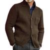 Sweater Stand-up Collar Slim-fit Knitted Cardigan 2025 Winter New Style Plus Size Casual Men's Clothing