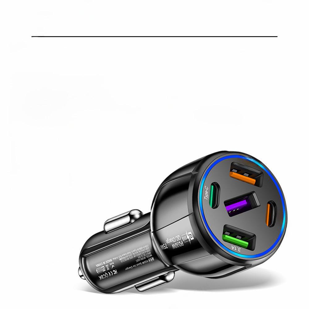 Fast Charging Car Charger - 3 USB Ports + 2 PD, CE FCC RoHS UL Certified