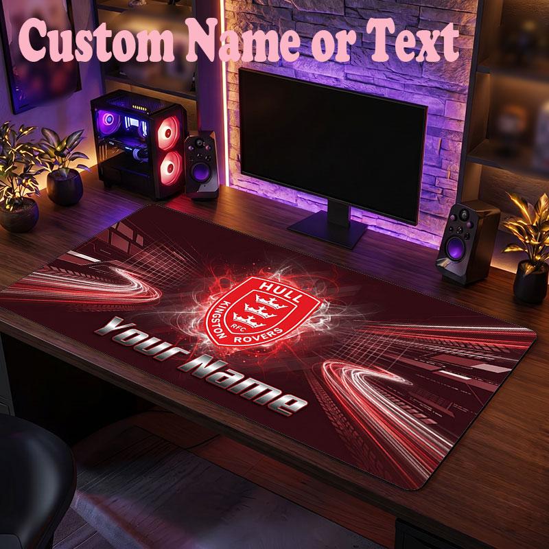 Hull KR Customized Name Text Mouse Pad, Large Desk Mouse Mat Personalized Home Office Present
