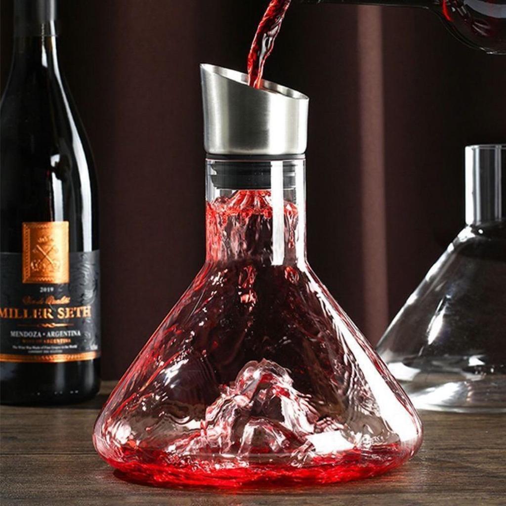 Iceberg Waterfall Decanter Set: Premium Crystal Wine Pourer & Storage