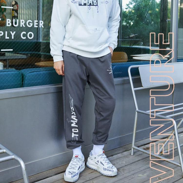 Li Ning CF Suo Theme Letter Print Loose Sports Pants Men Pants Thunder-Grey AKLRC07-3