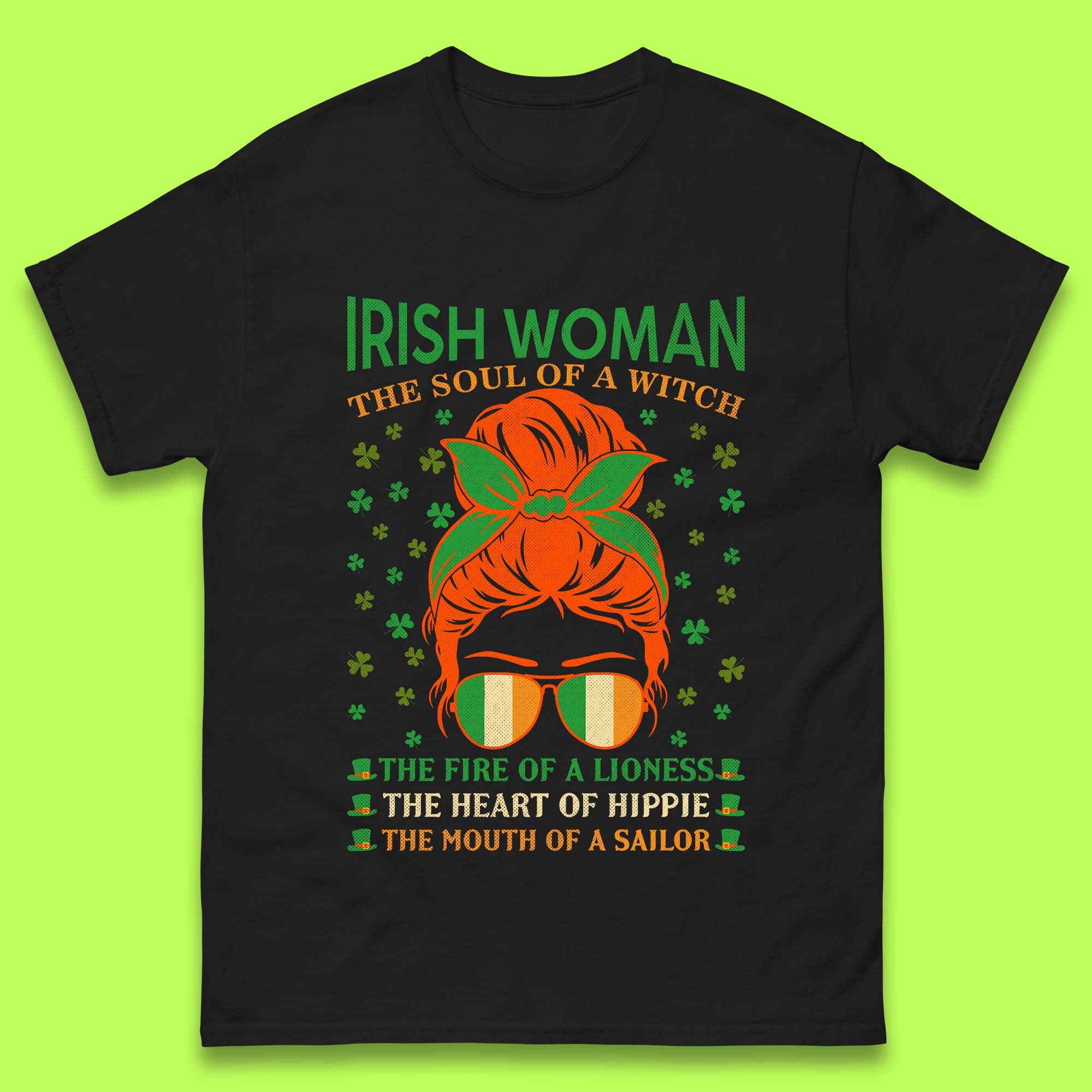 Irish Women The Soul Of A Witch Mens T-Shirt Womens Tops Tees XL
