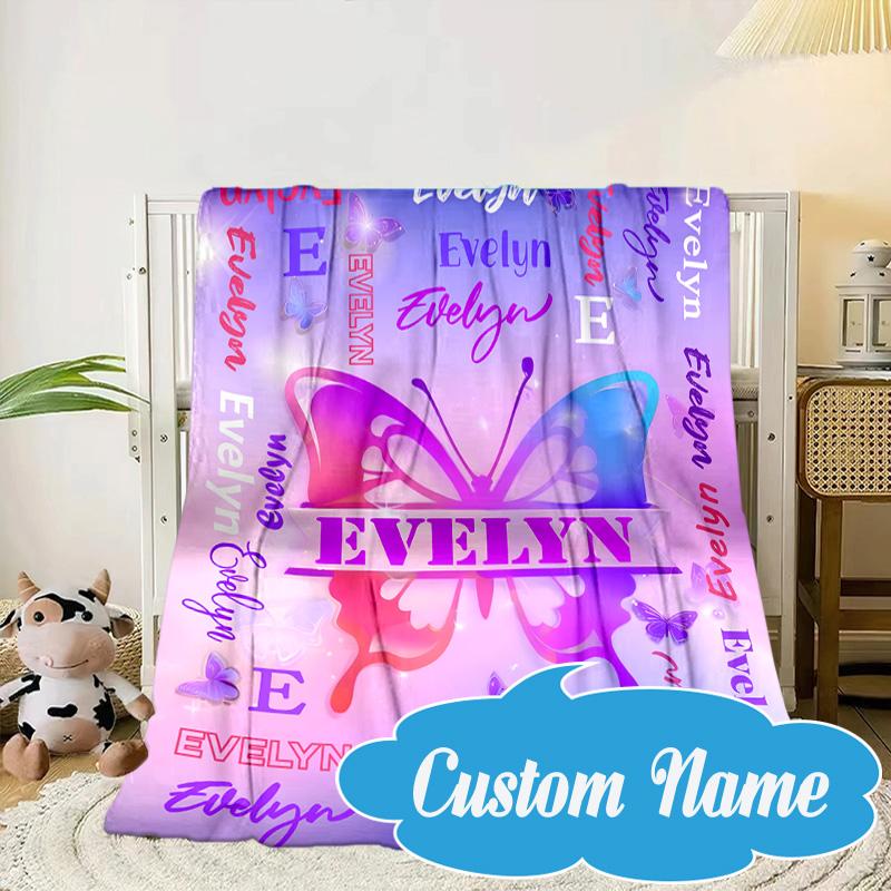 Custom Name Your Name Art Design Blanket bed sofa Blanket Flannel Blanket for Camping, Hiking, Picnic Essentials,gift for Fan family