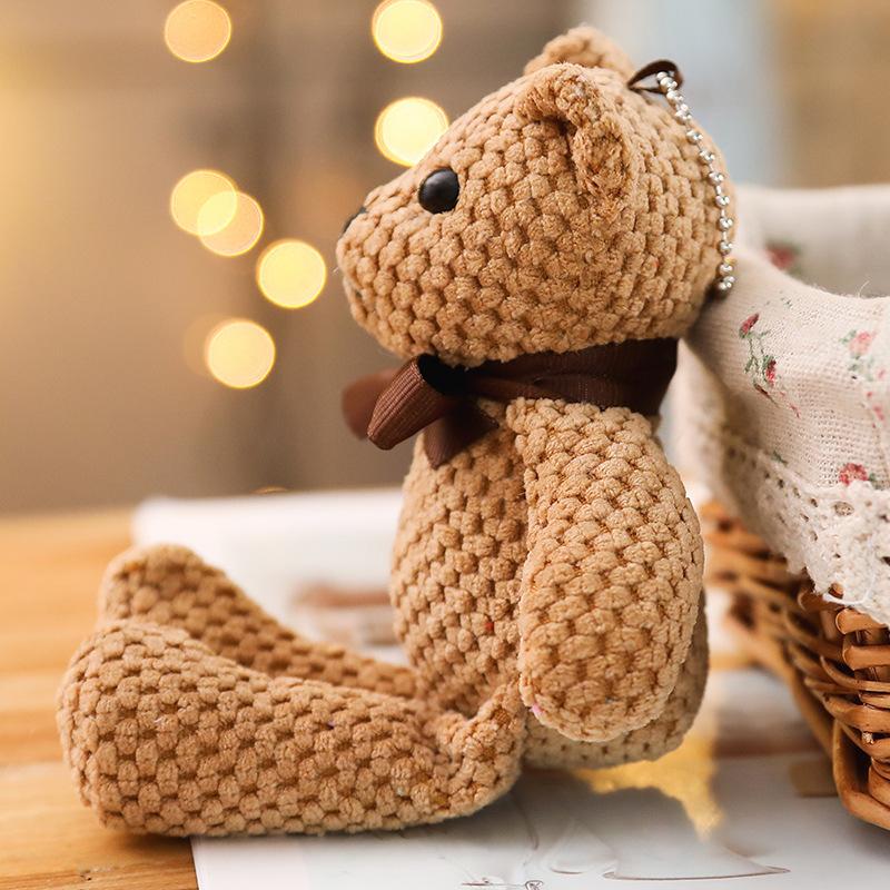 Bear Keychain Bag Pendant Plush Toy Teddy Bear Car Key Chain Bag Pendant Birthday Gift Female