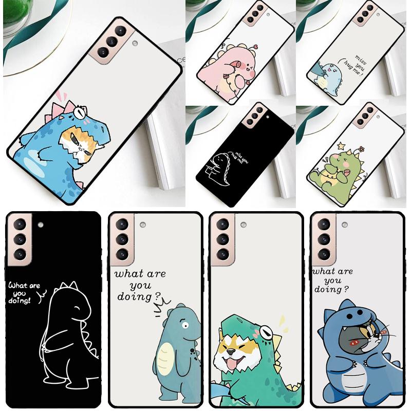 Couple Matching Cute Dinosaur Case For Samsung Galaxy S23 S22 Ultra S21 S20 FE Note 10 20 Ultra S8 S9 S10 Plus Cover