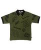 BEN DAVIS White Label Scribble Knit Polo Black
