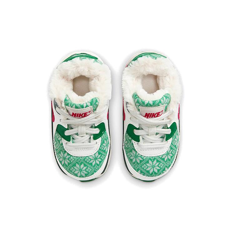 New Nike Air Max 90 Low Top Toddler Shoes Green White Red Infant And Toddler DC1623-100