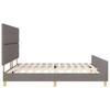 Bed Frame with Headboard Taupe 200 X 200 Cm Fabric