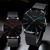 Fashion Mens Business Black Watches Luxury Stainless Steel Ultra Thin Mesh Belt Quartz Men Wrist Watch Casual Classic Male Watch