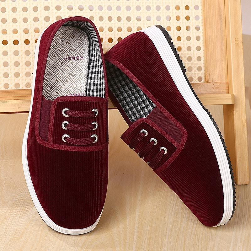 Spring and autumn couple cloth shoes velvet black cloth shoes soft sole wear-resistant work shoes versatile elastic mouth cloth shoes