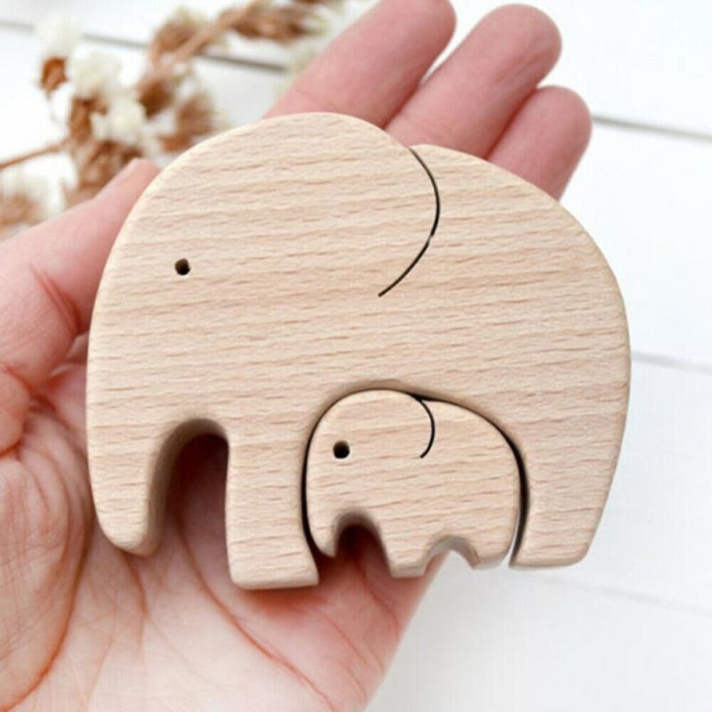 Mother's Gift Elephant Mother And Child Family Wooden Ornaments Home Decoration Ornaments