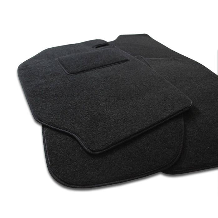 Tapis De Sol Noir Velours - J&J AUTOMOTIVE - Renault Laguna 2008-2015 - Sur Mesure - Antidérapant - Imperméable