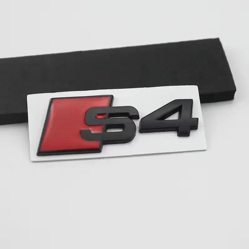 4-Ring logo ABS Black Car Hood Front Grill Emblem Rear Trunk Badge Sticker Emblem for T3 S4 Sport Sticker For S4 2010-2019 QW32