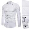 Chemise homme couleur unie simple boutonnage coupe slim double patte de boutonnage printemps t-shirt pour un usage quotidien