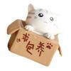Cartoon Poor Box Cat Model Small Statue Micro Landscape Table Decoration for Home Car White
