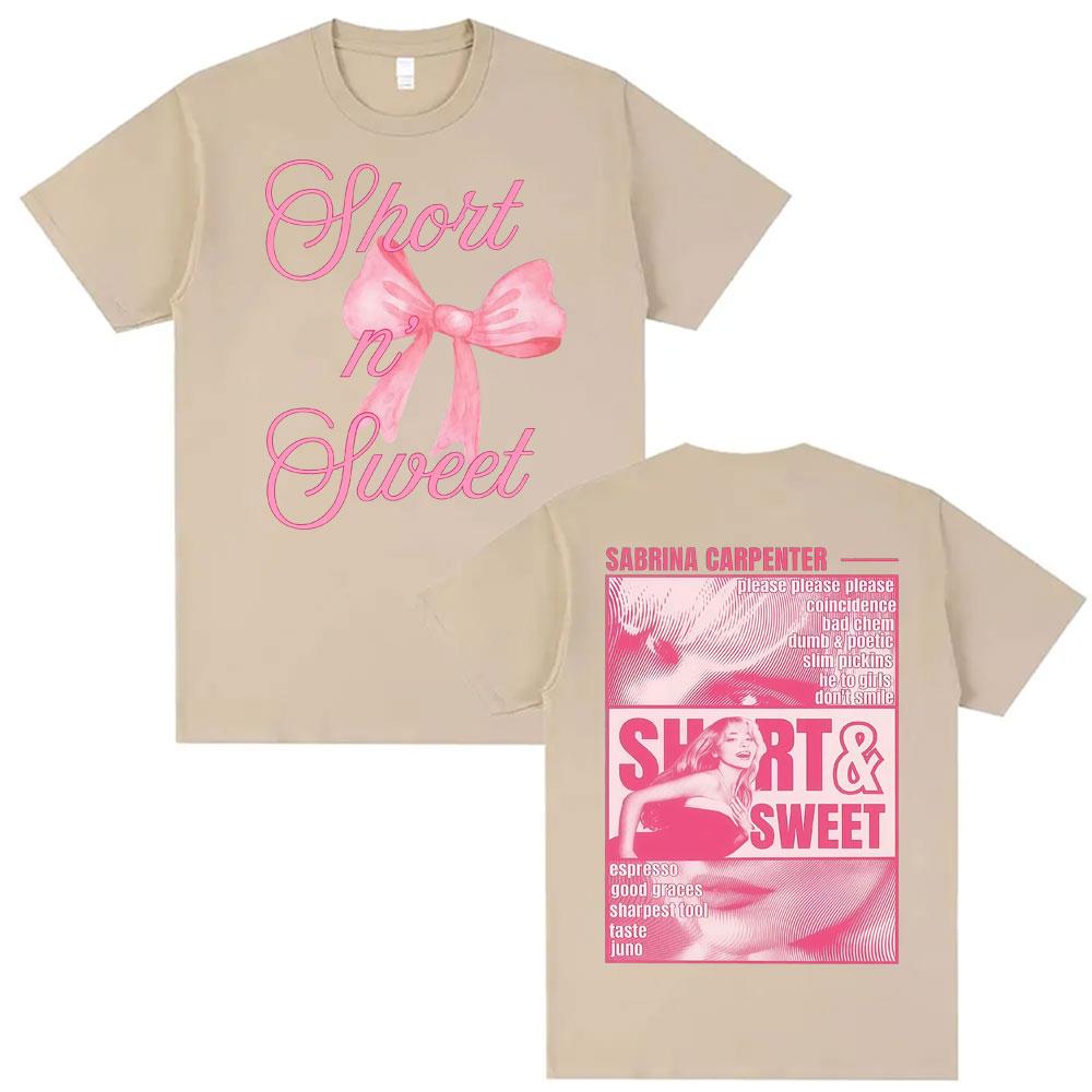 

Sabrina Carpenter Short N Sweet Pop Music Fan Gift T Shirts Men Women Fashion Trending Aesthetic T Shirt Summer Cotton Tshirts 4XL
