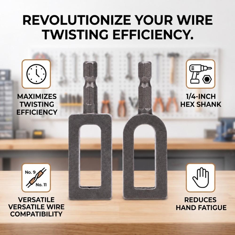 2 Set Carbon Steel Wire Twisting Tools 1/4 Inch Hex Shank Rebar Tying Twister  Fencing Projects