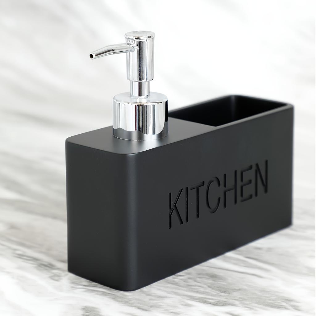 Multifunctional Kitchen Soap Dispenser with Sponge Holder Dishwashing Liquid Bottle Storage Box