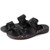 Fashion Men's Leather Slippers Summer Lightweight Soft Sole Casual Beach Sandals Flip Flops Outdoor Mens Shoes Slippers Men Big Size 48