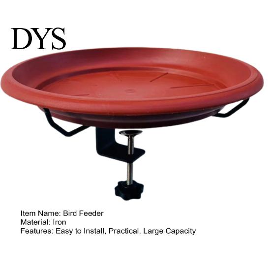 Garden Yard Bird Feeder Outdoor Hummingbird Bath Bowl Large Capacity Food Holder Easy Access with Adjustable C-Clamp Stand