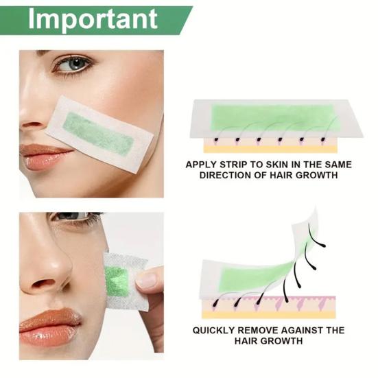 10Pcs Hair Removal Wax Strips Painless Beginner Friendly Disposable Men Women Body Facial Armpit Leg Bikini Hair Removal Wax Paper