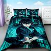 Funda Nórdica Demon Slayer Juego de Cama 3D Fundas de Almohada de Anime Tamaño Individual Twin Full Queen King Decoración del Hogar Funda de Colcha Almohada Regalo para Niños