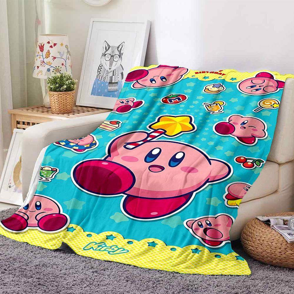 1 manta de franela Kirby de cumpleaños, suave y agradable para la piel con estampado digital, varios tamaños disponibles para la familia, amigos, cumpleaños.