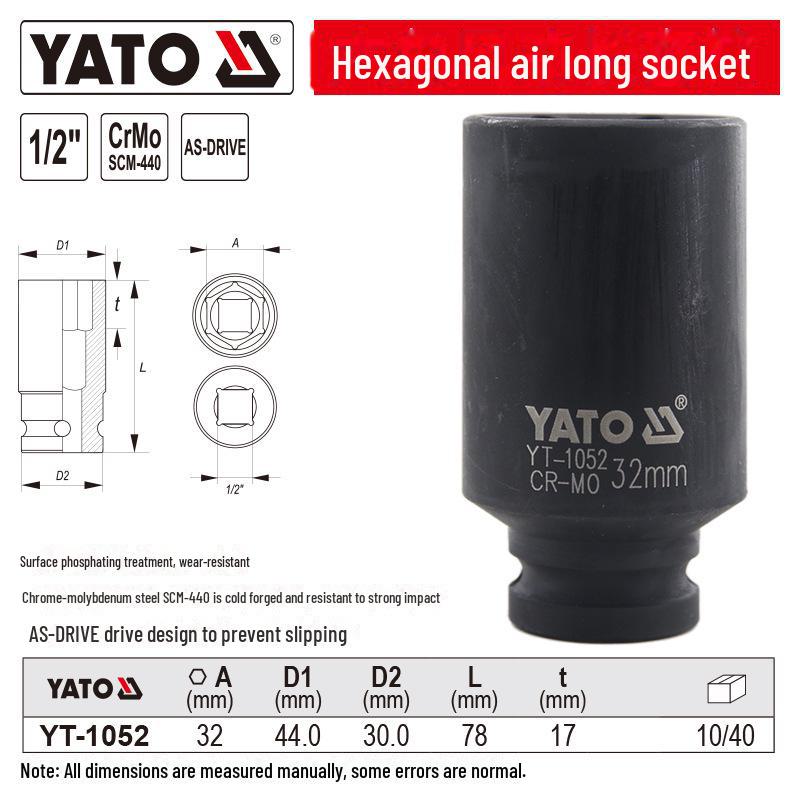 YATO Air Cannon 1/2'' Pneumatic Hex Socket Wrench