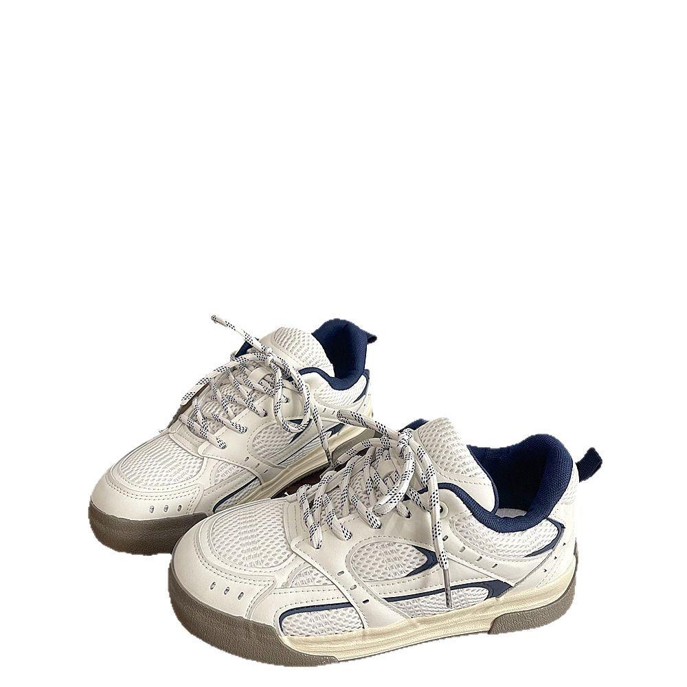 Original design sense niche thick-soled white shoes women's 2025 spring new versatile chic mesh board shoes German training shoes
