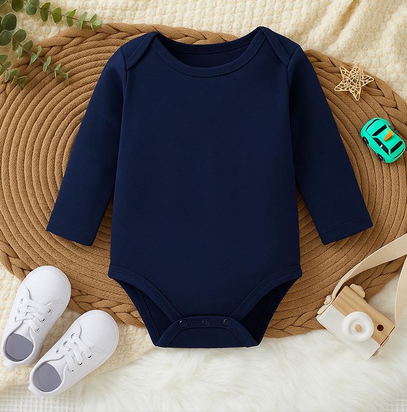 Baby Langarm-Baumwoll-Body mit Bauchschutz für Frühling & Herbst