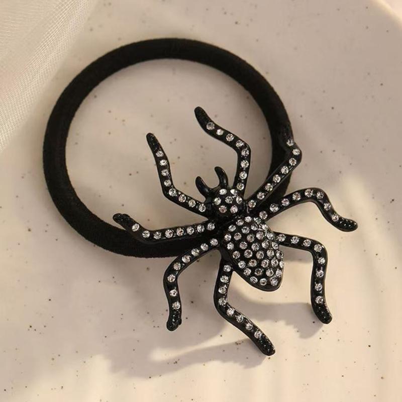Spiders Hair Accessory For Women Halloween Crystal Rhinestones Decoration Party Hair Tie Everyday Use