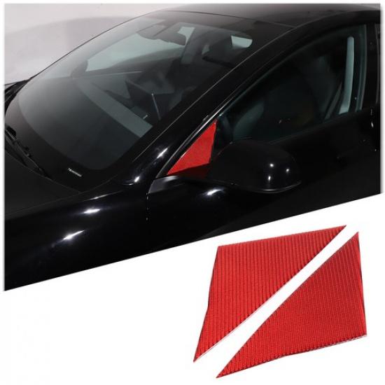 Red Carbon  A-pillar Triangular Sticker Trim  Cover For Tesla Model 3 -24