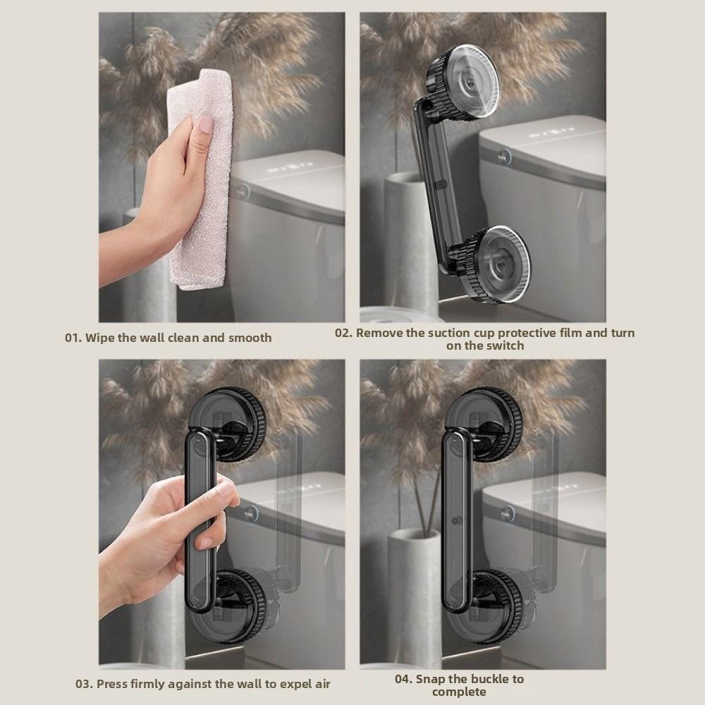 Removable Suction Cup Door Handle Anti-slip Safety Grip Bathroom Shower Auxiliary Handle No Drilling Powerful Vacuum