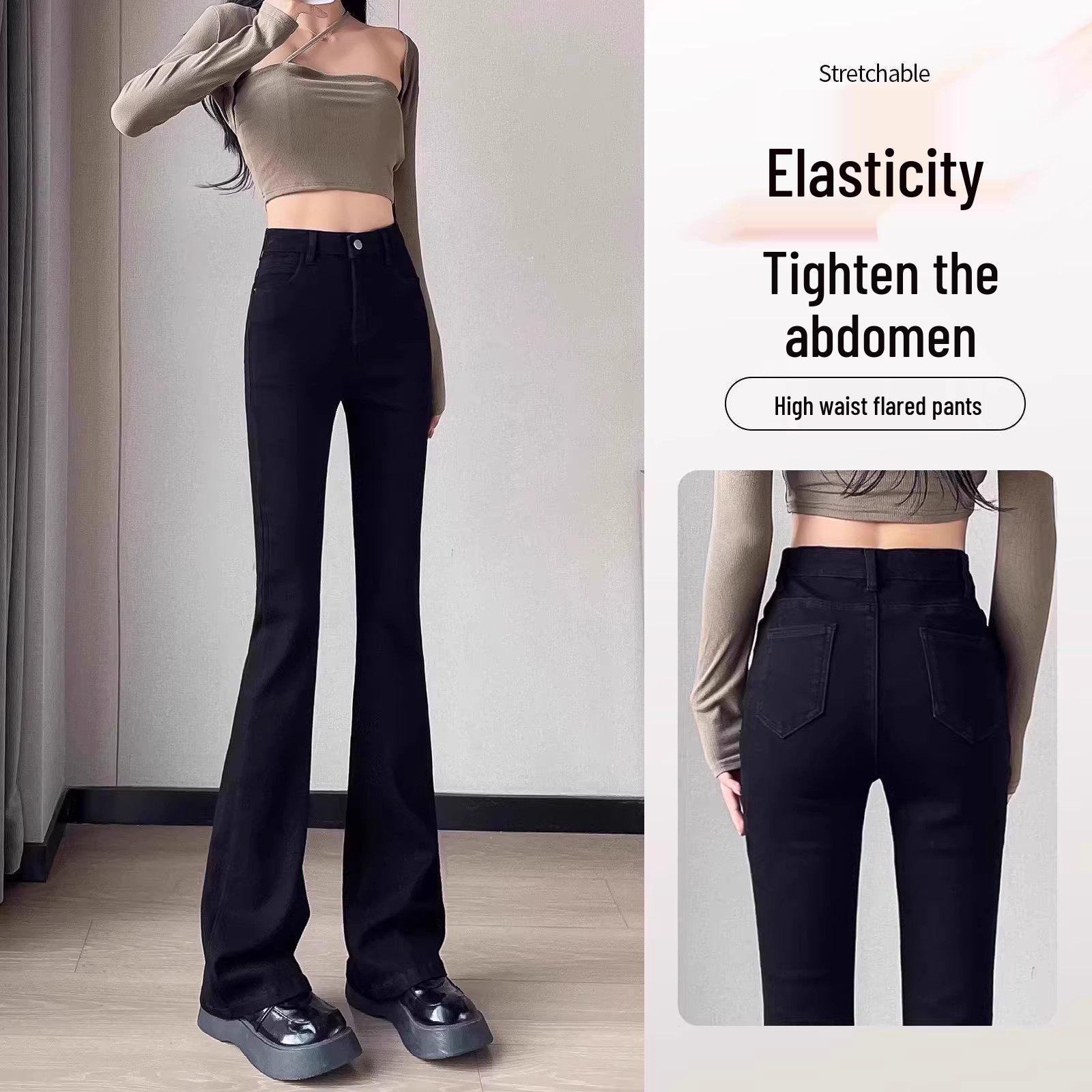 

Women s High-Waisted Light-Colored Micro-Flare Jeans - Petite Slimming Bell Bottoms for Spring & Autumn 28 for 106-115 lb