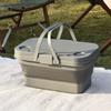 Foldable Picnic Basket Camping Table Outdoor Organizer Durable Sundries Basket  BBQ