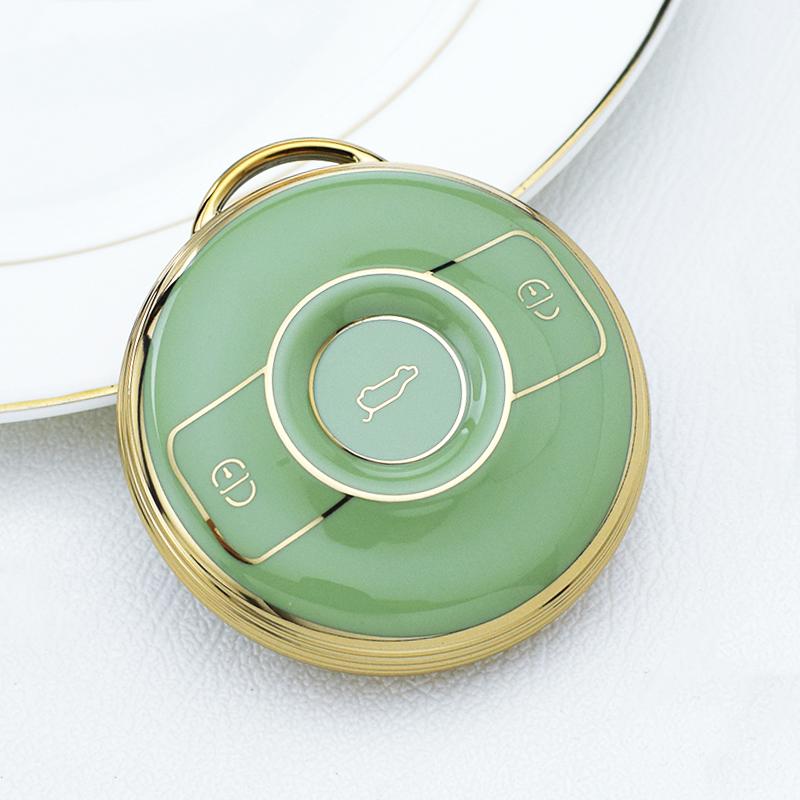 

НОВИЙ TPU Shell Fob Cover Cover Holder 3Buttons Car Remote Key Case for Mercedes Benz SMART Fortwo 1 BRABUS 1 Benz SMART Accessories Gold Key Case зелений