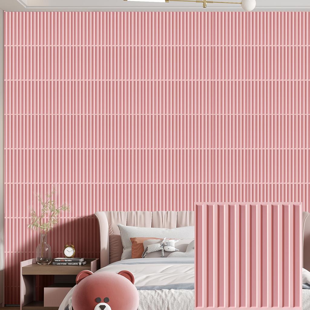 KUUJOJO 3D Slat Wall Panel,3D Fluted Textured Panel Decorative Wall Panel For Home Office Restaurant New Look