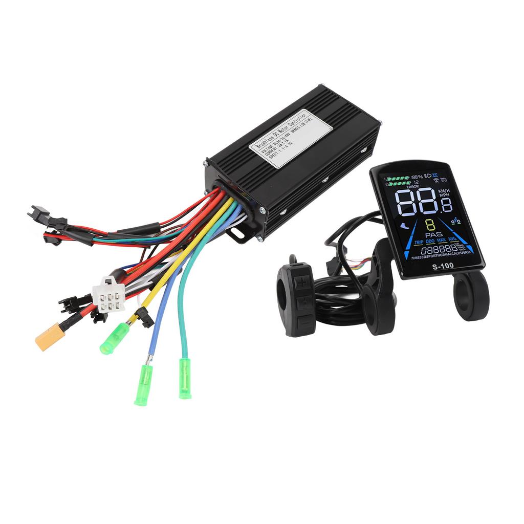 Electric Bike Controller Kit 3 Mode 26A Brushless Motor Controller with LCD Panel for 36V 500W 36V 750W 48V 500W 48V