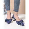 New Summer Rhinestone Bow High Heels - Women’s Pointed Toe Stiletto Dress Sandals