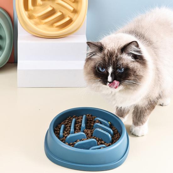 Haustier-Langsamfresser-Napf, Anti-Rutsch-Futternapf für Haustiere, Tiefer Langsamfresser-Napf für Katzen Hunde, Verhindert Ersticken und Erbrechen